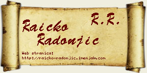 Raičko Radonjić vizit kartica